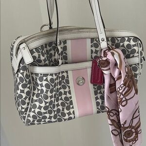 Coach Black and Pink Signature Shoulder Bag